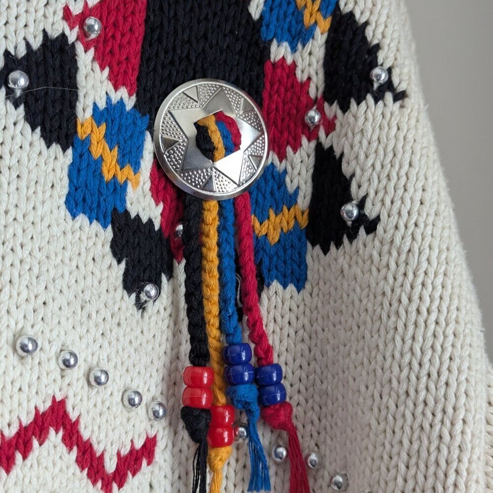 L.B. International Aztec Mexican decorated cardigan - Picture 6 of 8